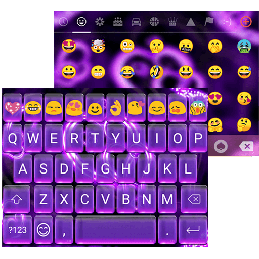 دانلود برنامه Neon Heart Emoji Gif Keyboard Wallpaper برای