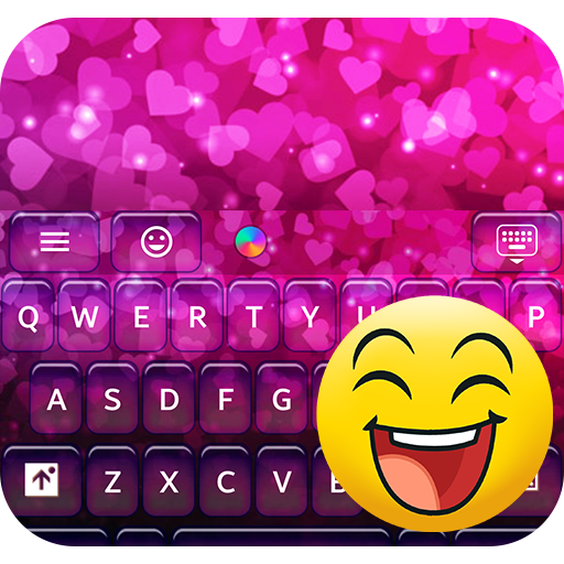 Neon Hearts for Emoji Keyboard