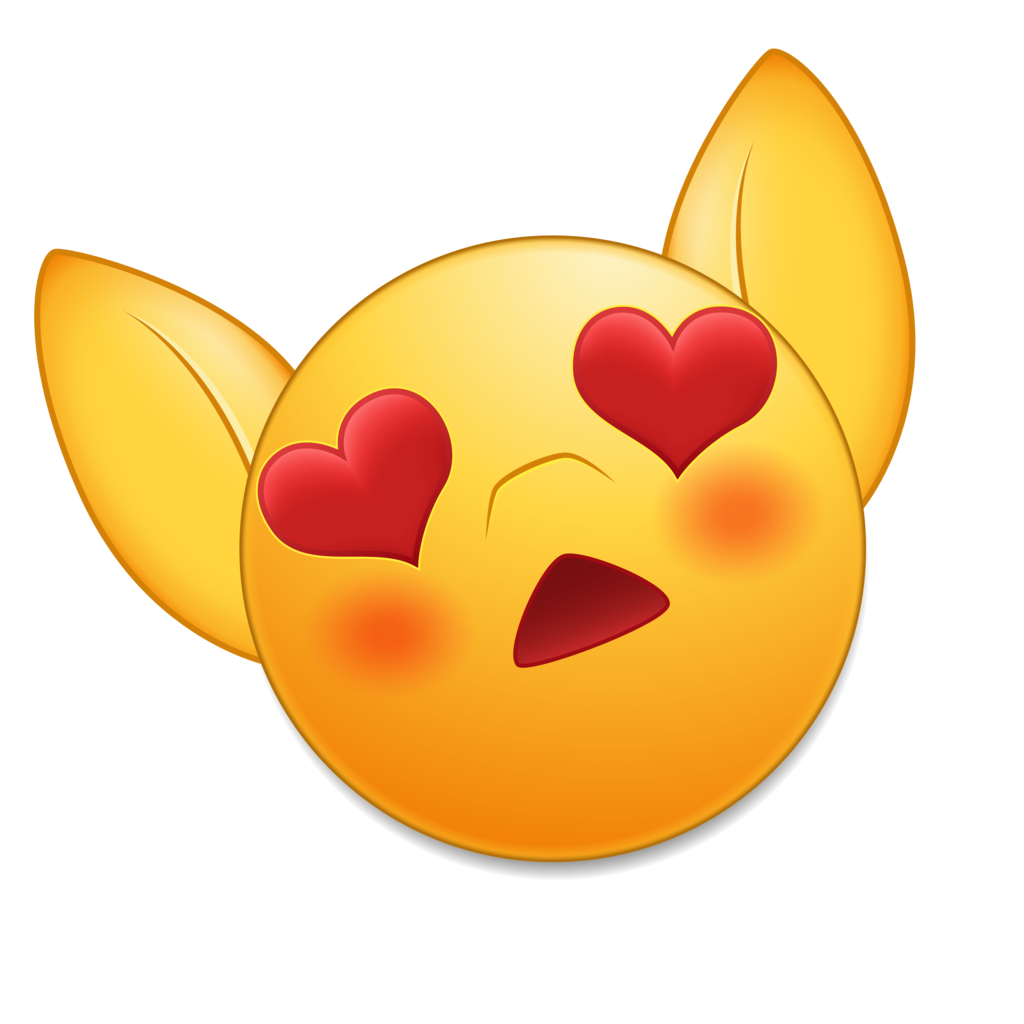 Transparent Cat Heart Eyes Emoji