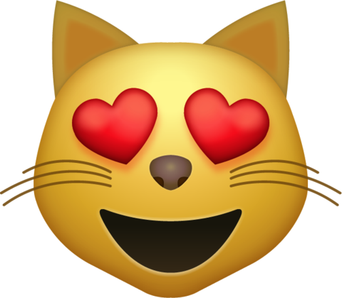 Heart Eyes Emoji Cat Png - Heart Eyes Emoji