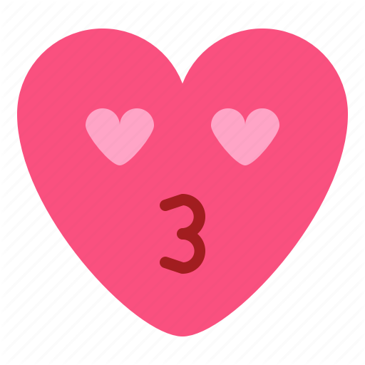 Emoji heart kiss love icon