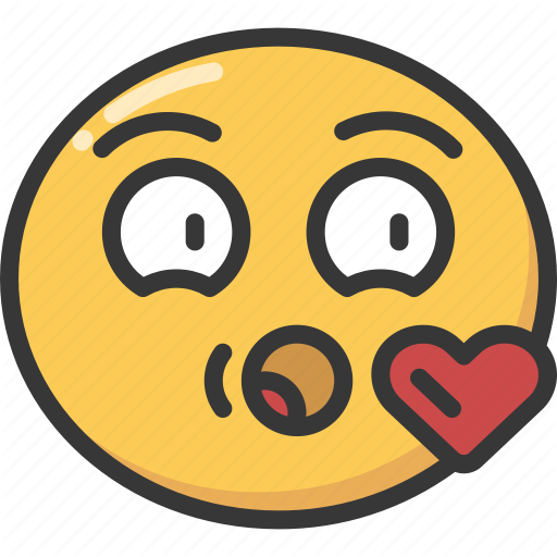 Blow, emoji, emoticon, heart, kiss, love icon - Heart Kiss Emoji