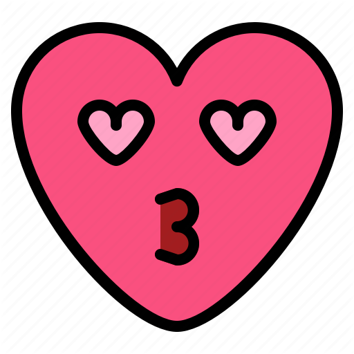 Emoji heart kiss love icon