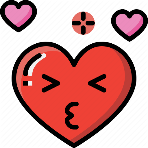 Emoji emotion feeling heart kiss love valentine icon