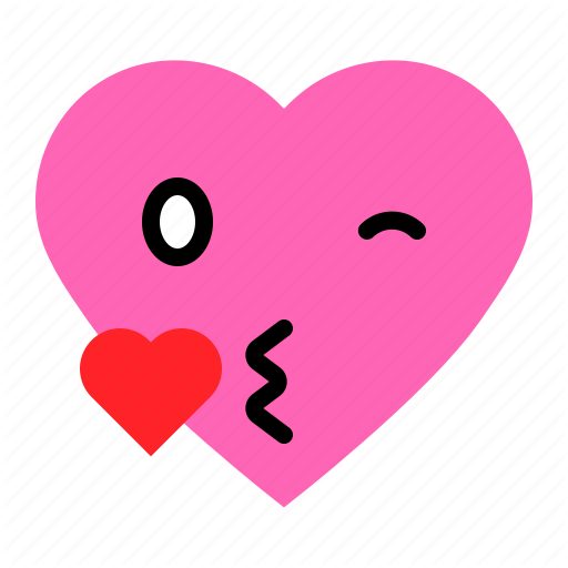 Emoji emoticon heart kiss love icon