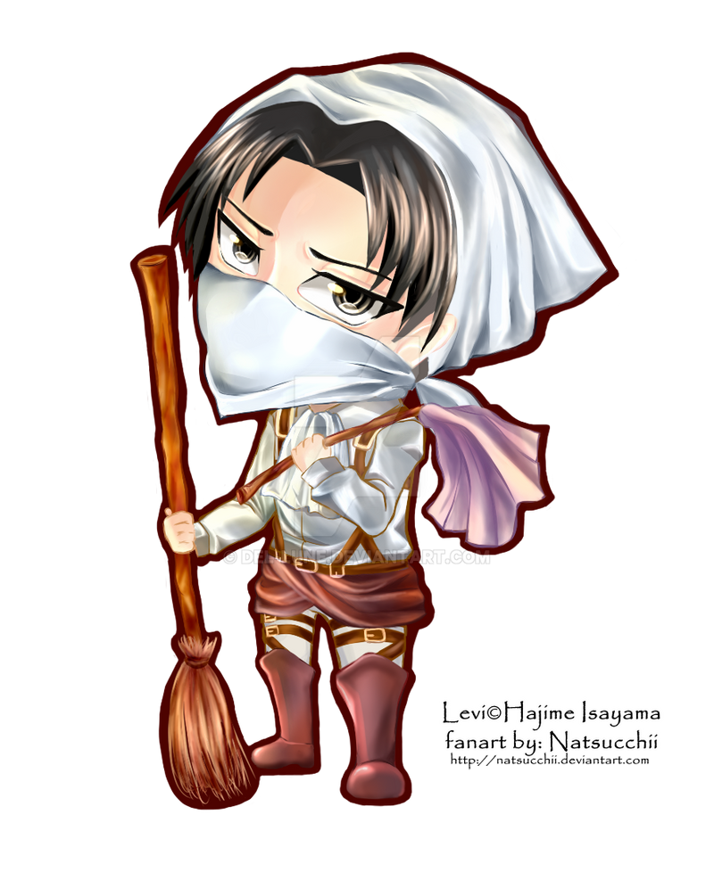 Chibi Levi I Love Cleaning by dellune on DeviantArt