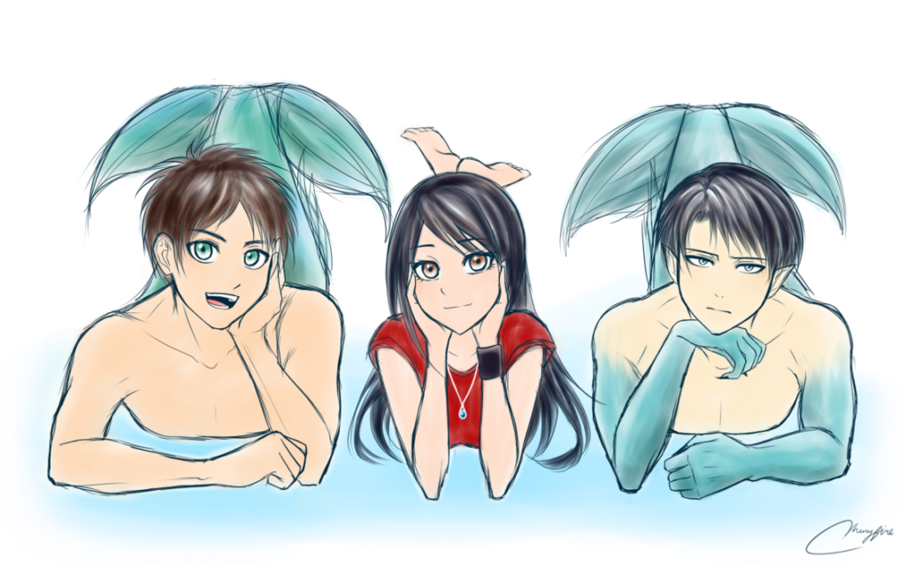 ATTACK ON H2O you say Eren x Veena x Levi by Vhenyfire