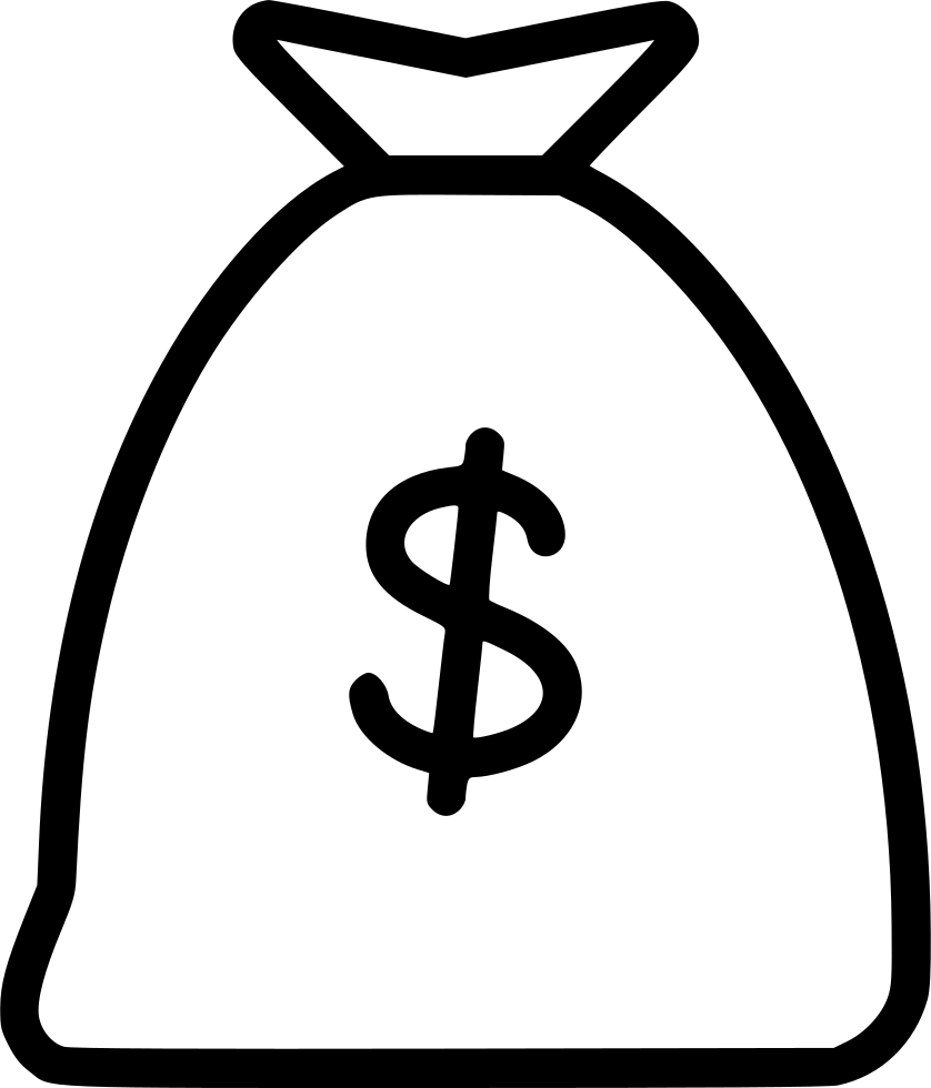 Library of bag of money clipart library black and white