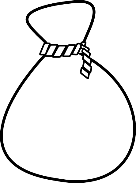 White Rope Sack Clip Art at Clker.com - vector clip art ... - Money Bag Outline