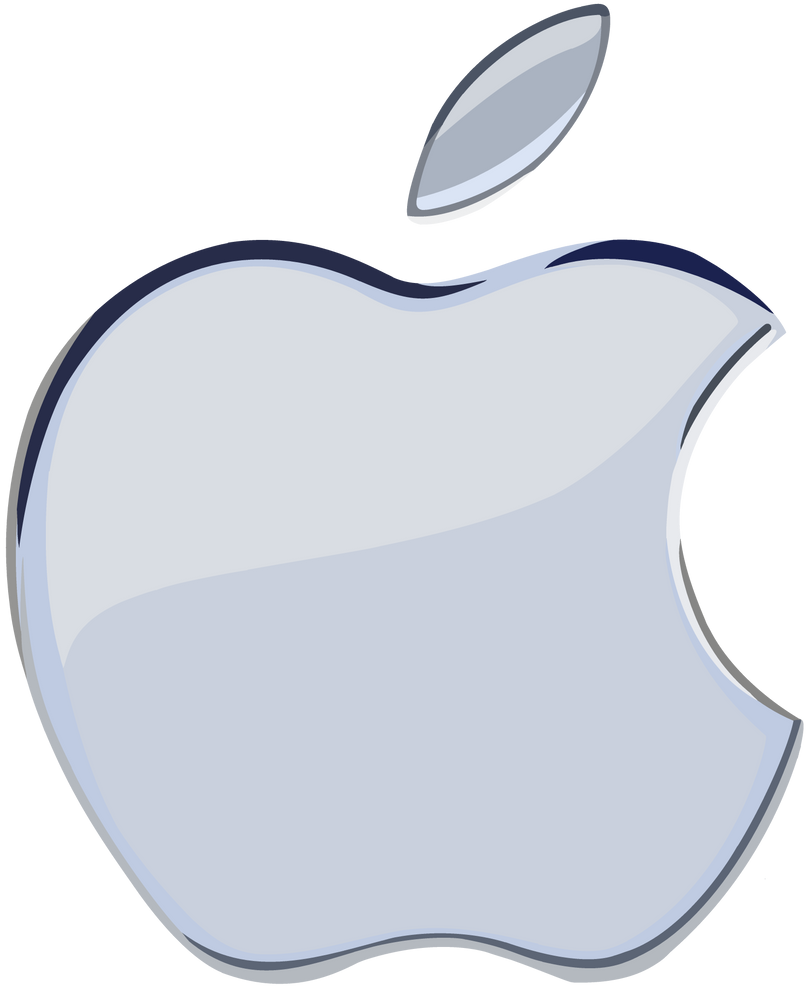 Silver Apple Logo 1 flat by WindyThePlaneh on DeviantArt - Neon Apple Logo