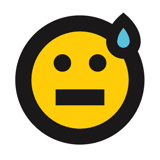 Emoji emoticon nervous shy sweat icon  Fat Face