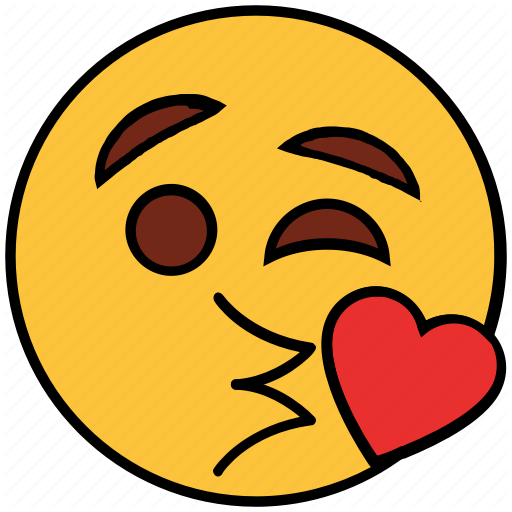 Cartoon character emoji emotion face heart love icon