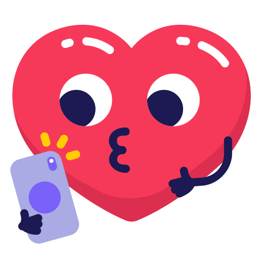 Emoji heart selfie icon