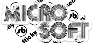 Retro Vintage 1970s MicroSoft Logo 45 inch Vinyl Sticker