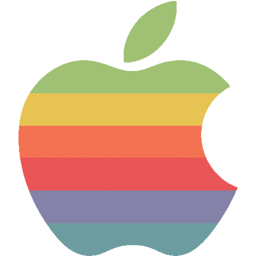 Rainbow apple logo Icon  Flat Retro Modern Iconset