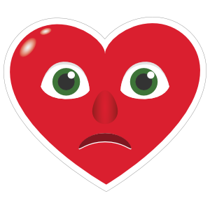 Phone Emoji Sticker Heart Face Sad