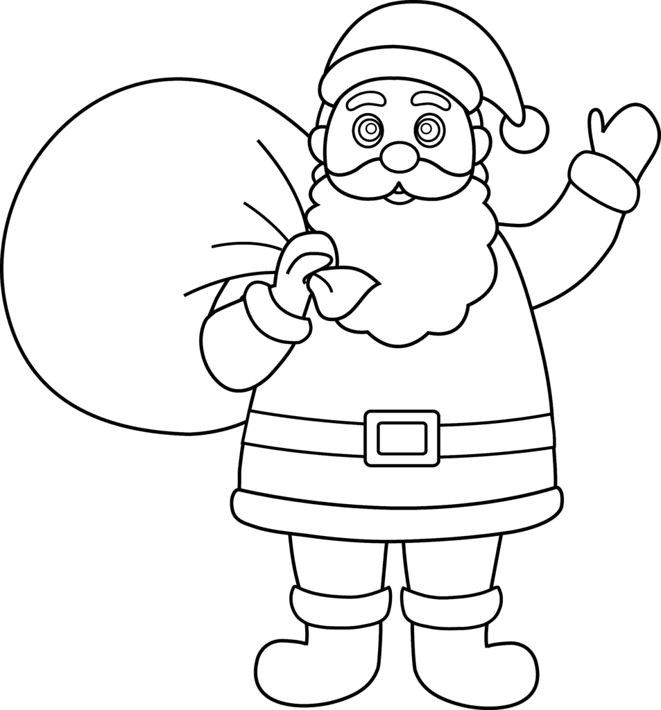 santa claus clipart coloring pages  Clipground