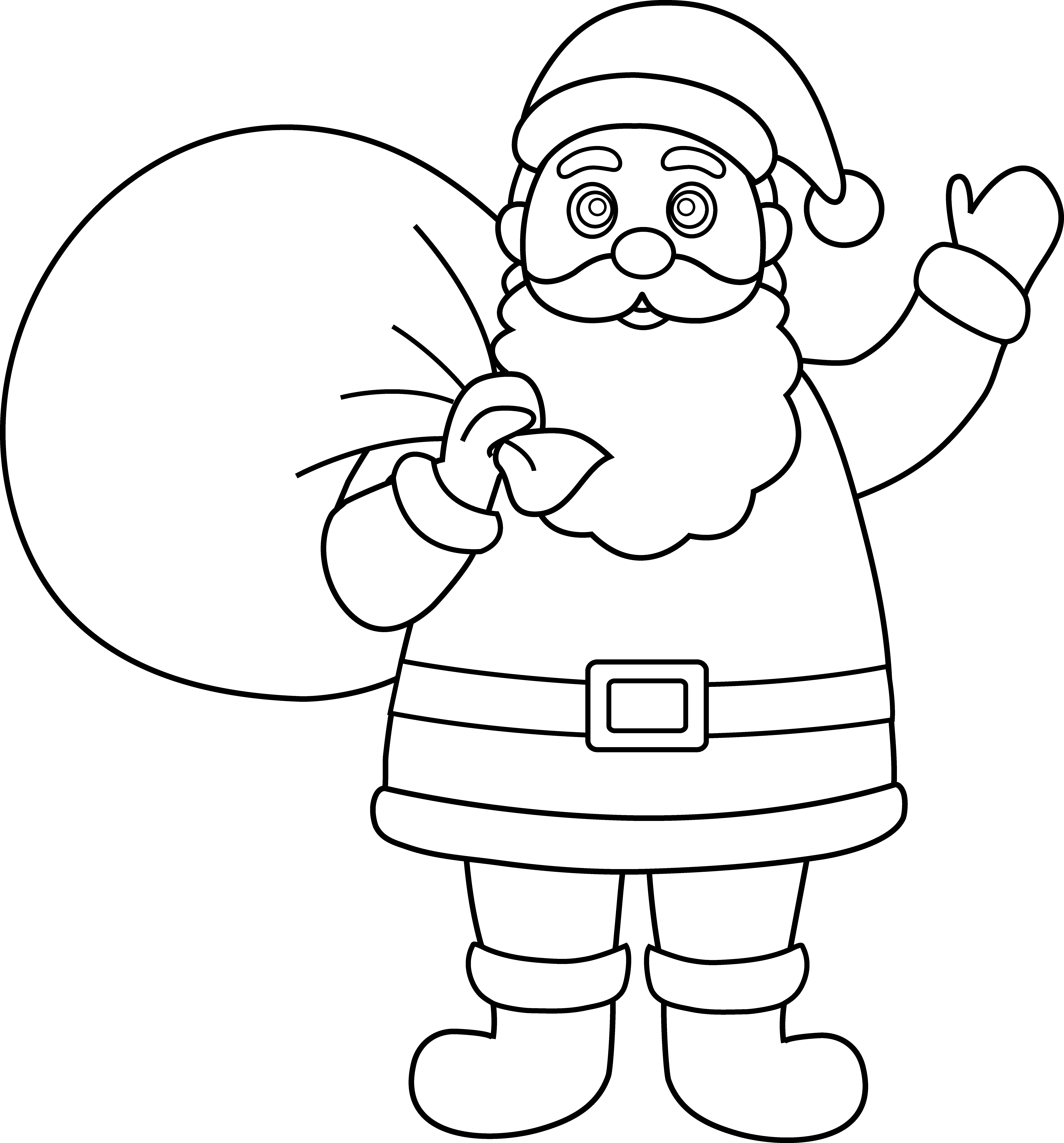 santa claus clipart coloring pages  Clipground