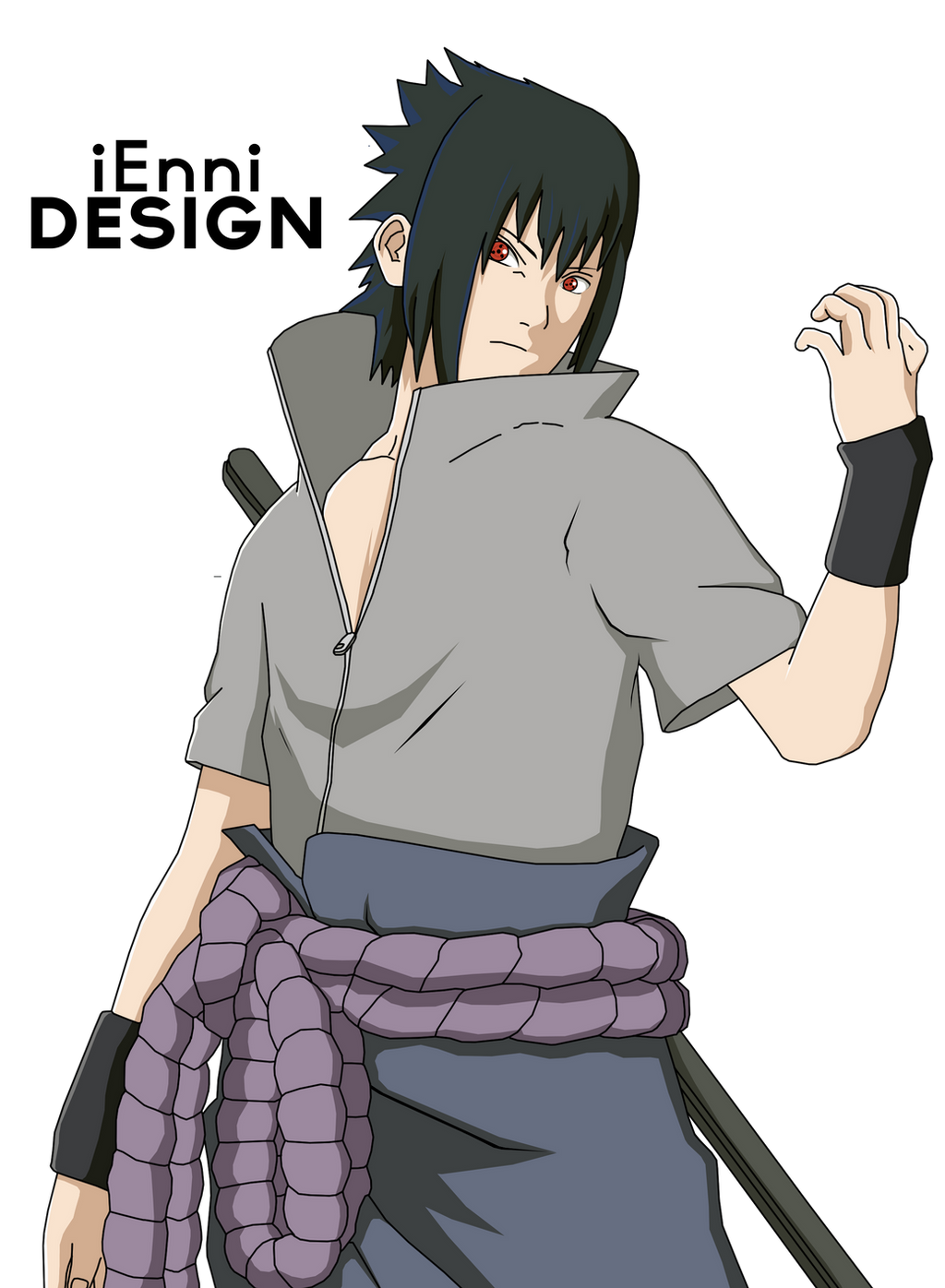 Naruto Shippuden: Sasuke Uchiha (Sharingan) by iEnniDESIGN ... - Sasuke Side View