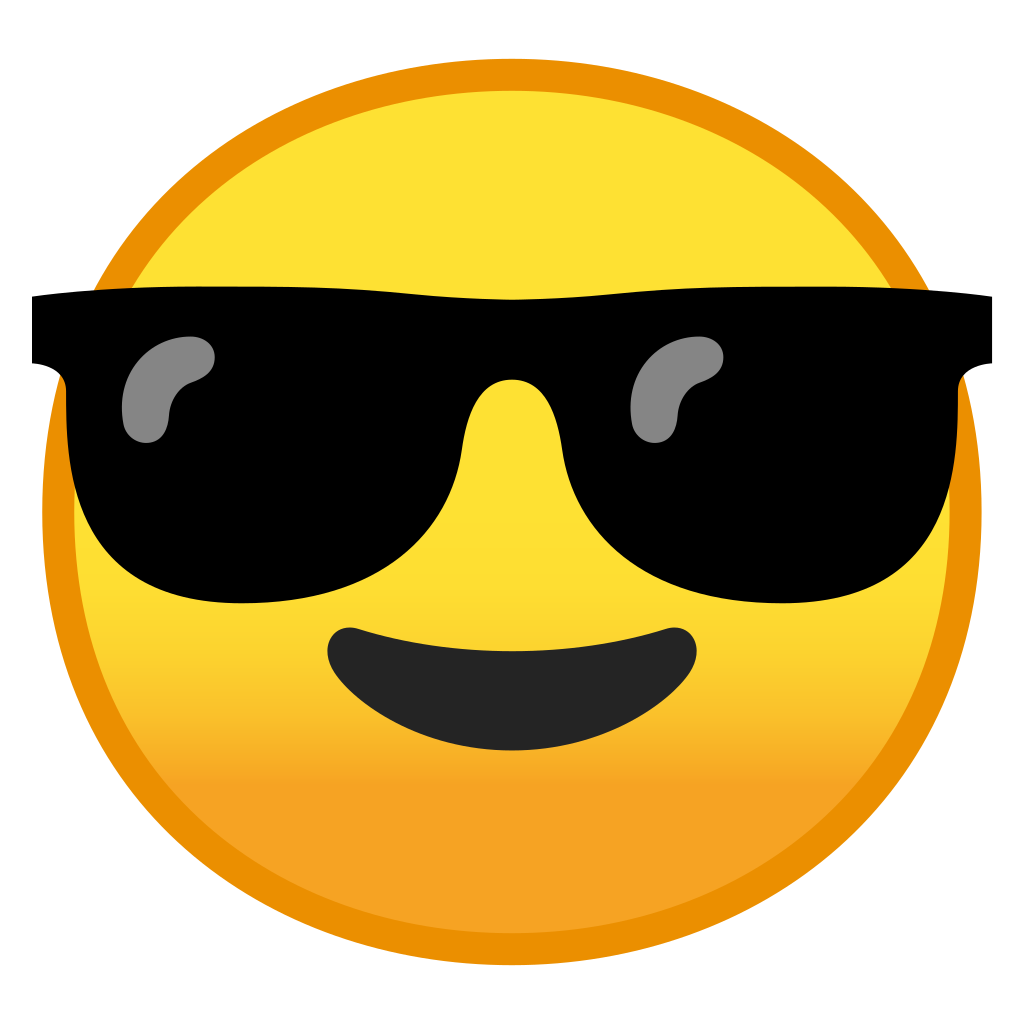 Smiling face with sunglasses Icon  Noto Emoji Smileys