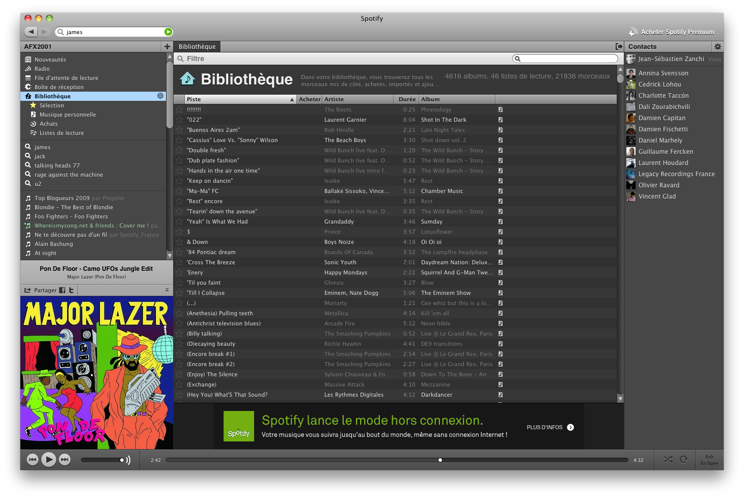 Musique gratuite en ligne : le meilleur du streaming audio ... - Spotify Interface