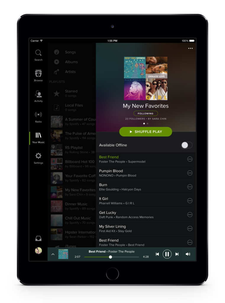 Nieuw ontwerp voor Spotify app iPad  Spotify Download