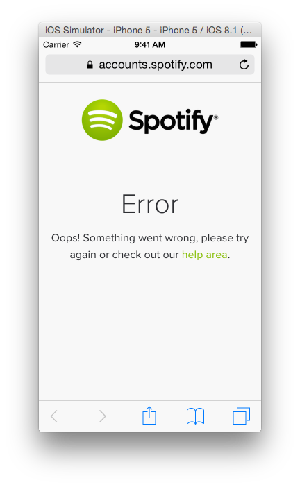 Cant login with Spotify from iOS application  Stack Overflow