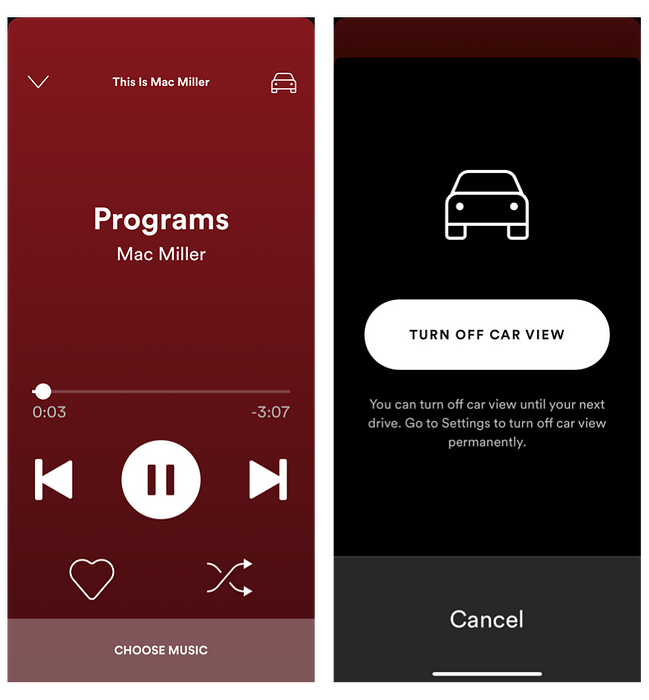 Car View Mode by Spotify  UI UX Pattern