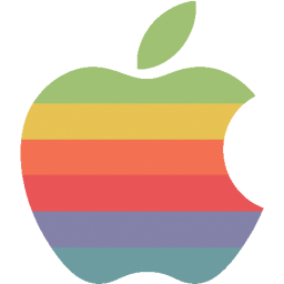 Rainbow apple logo Icon  Flat Retro Modern Iconset