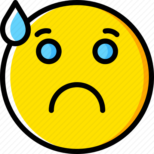 Emoji emoticons face worried icon