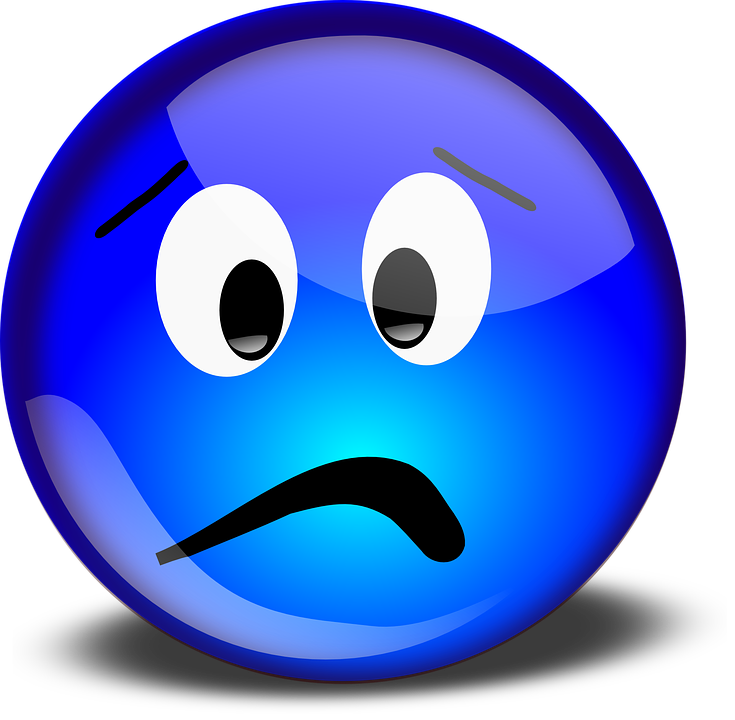 Free vector graphic Smiley Worried Unhappy Blue  Free Image on Pixabay  150548