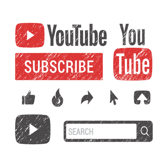 Doodle Scribble Youtube Icon Set Icon Youtube Like PNG